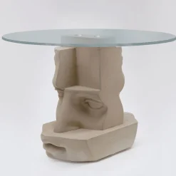 Tavolo da Pranzo Venus Rotondo in Cemento e Vetro*Paolo Giordano Online