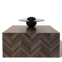 Tavolo da salotto Saturno impiallacciato con piano in vetro fumè*Mantellassi 1926 Online