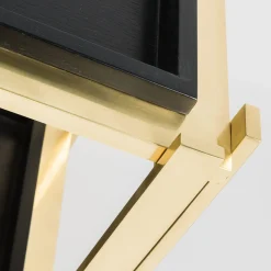 Tavolo da Servizio in Legno di Quercia e Ottone con Vassoi Rimovibili Plateau*Selezioni Domus Discount