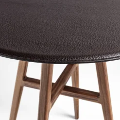 Tavolo d'accento Joker rotondo nero e marrone*Durame