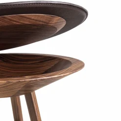 Tavolo d'accento Joker rotondo nero e marrone*Durame