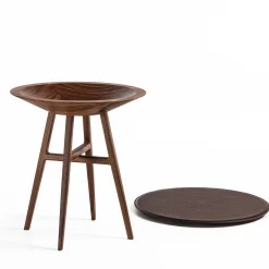 Tavolo d'accento Joker rotondo nero e marrone*Durame