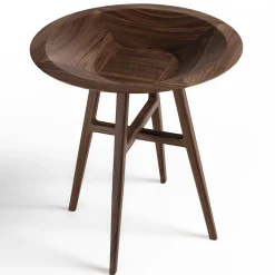 Tavolo d'accento Joker rotondo nero e marrone*Durame