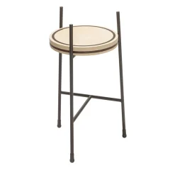 Tavolo Oblivion piccolo rotondo in travertino marrone*Giobagnara Outlet