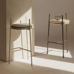 Tavolo Oblivion piccolo rotondo in travertino marrone*Giobagnara Outlet