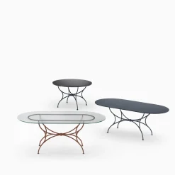 Tavolo ovale in ferro battuto grigio Solivo*Dante Negro Sale