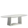 Tavolo ovale Layer in cristallo e bianco di Franco Poli*BBB Italia Clearance