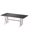 Tavolo rettangolare Ligare Lava-Stone-Top & Wrought Iron Brown*Dante Negro