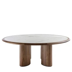 Tavolo rotondo Diamante in marmo Canaletto e Carrara*Durame Clearance