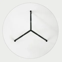 Tavolo rotondo President M con piano in vetro e base in metallo nero*Baleri Italia Discount