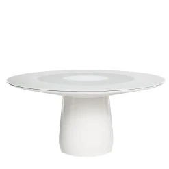 Tavolo rotondo Roundel in vetro bianco*Baleri Italia Outlet