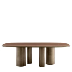 Tavolo Sequoia in Bronzo Ossidato e Noce Canaletto*Morica Design Outlet