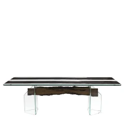 Tavolo Venezia in vetro e legno in rovere nero*VGnewtrend Best