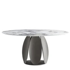 Tulipano Grande Tavolo rotondo Trinity effetto marmo*Morica Design Online
