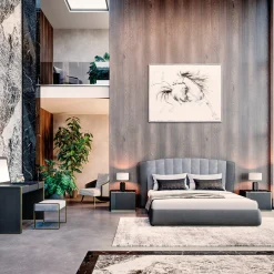 Vanity Chloè in legno nero con specchio*Living Couture Outlet