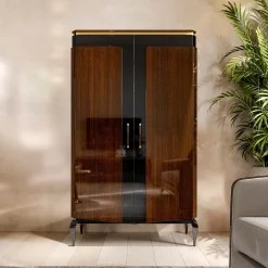 Victor, mobile bar a 2 porte di colore marrone*A.R. Arredamenti