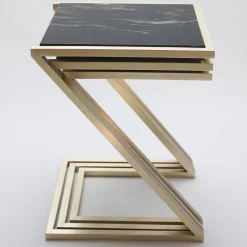 Zumm Zum Zu Set di 3 tavolini da salotto in marmo nero*Francesco Della Femina Outlet